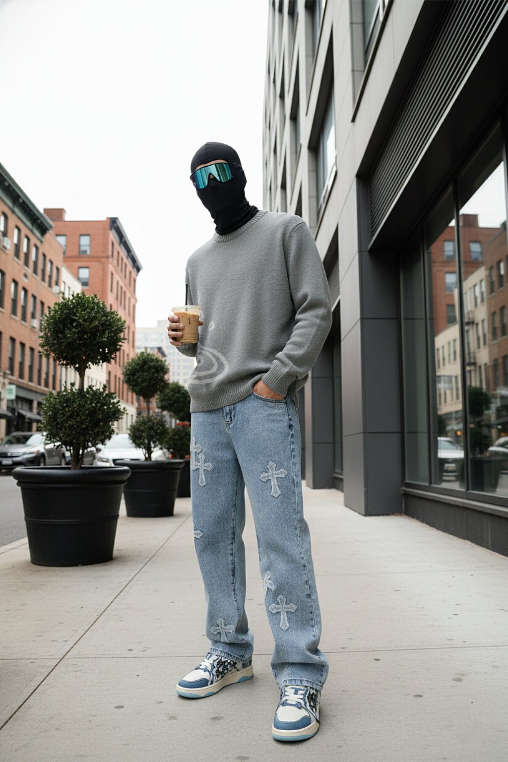 Jeans Azules con Cruz