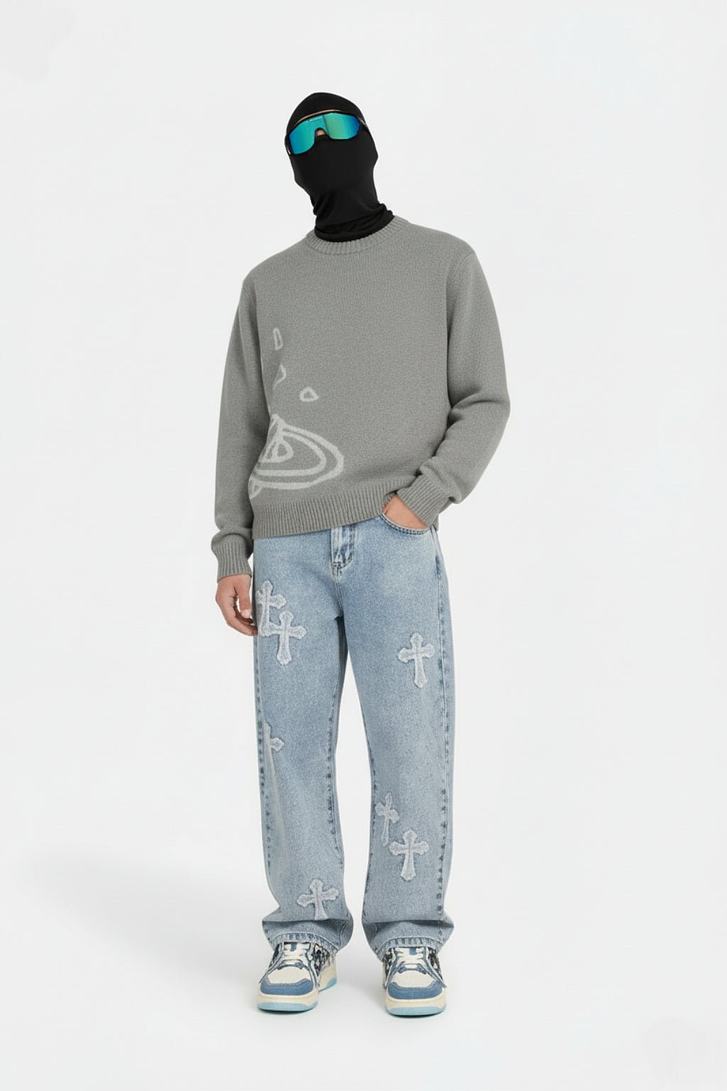Jeans Azules con Cruz